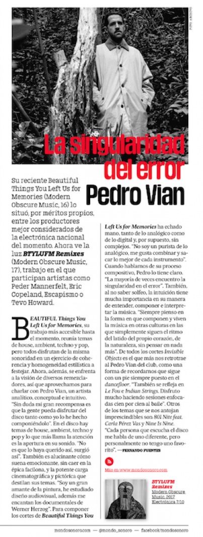 Pedro Vian interviewed by Mondosonoro